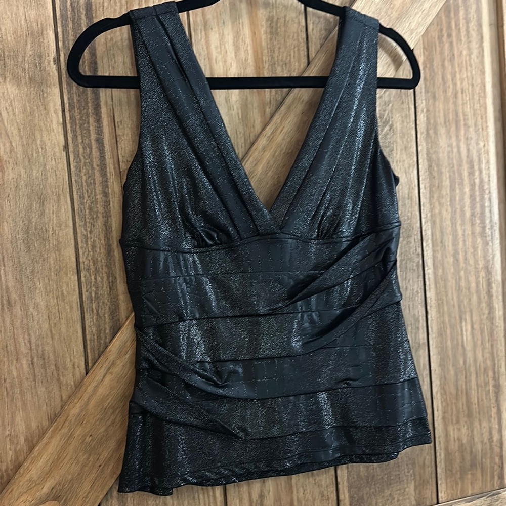 Black V-neck top
